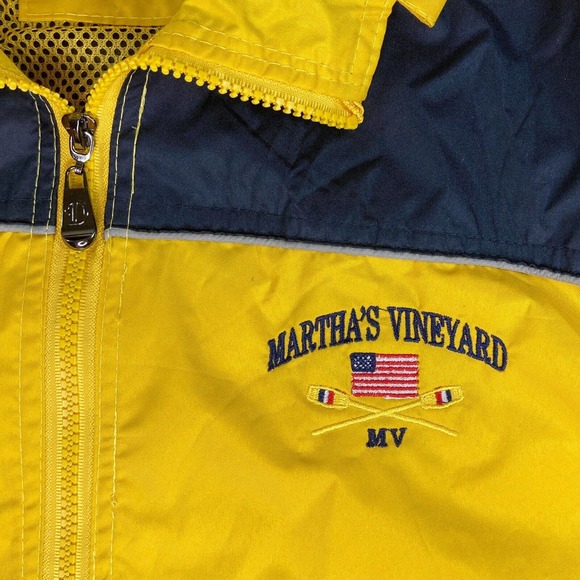 Martha's Vineyard Youth Sz XXL Windbreaker Rain‎ Jacket Hooded Full Zip Pockets - Picture 3 of 15